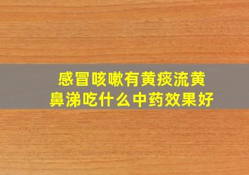 感冒咳嗽有黄痰流黄鼻涕吃什么中药效果好