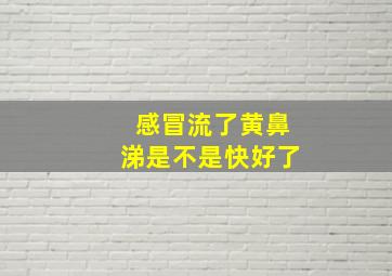 感冒流了黄鼻涕是不是快好了