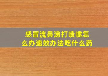 感冒流鼻涕打喷嚏怎么办速效办法吃什么药