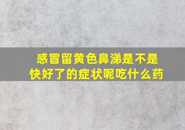 感冒留黄色鼻涕是不是快好了的症状呢吃什么药