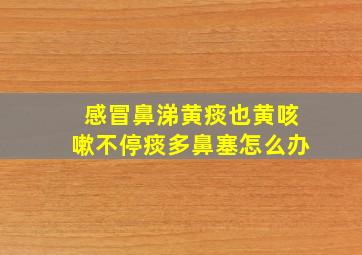 感冒鼻涕黄痰也黄咳嗽不停痰多鼻塞怎么办