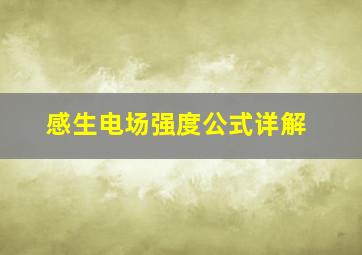 感生电场强度公式详解