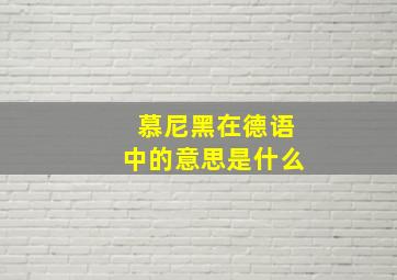 慕尼黑在德语中的意思是什么