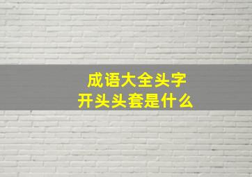 成语大全头字开头头套是什么