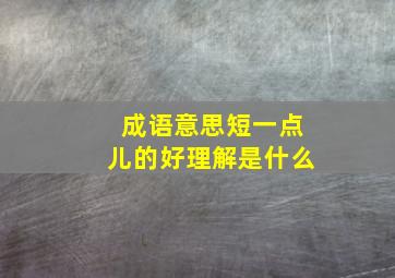 成语意思短一点儿的好理解是什么