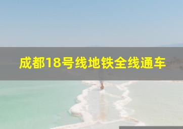 成都18号线地铁全线通车