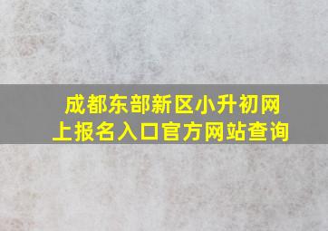 成都东部新区小升初网上报名入口官方网站查询