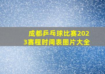 成都乒乓球比赛2023赛程时间表图片大全