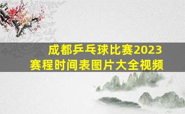 成都乒乓球比赛2023赛程时间表图片大全视频