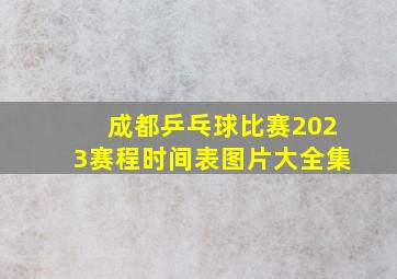 成都乒乓球比赛2023赛程时间表图片大全集