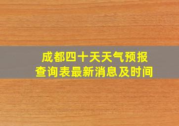 成都四十天天气预报查询表最新消息及时间