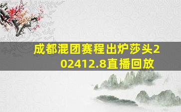 成都混团赛程出炉莎头202412.8直播回放