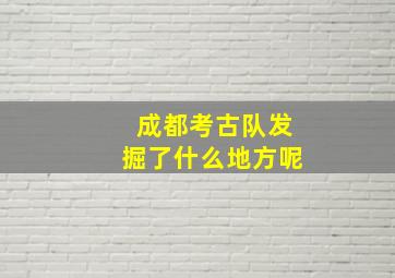 成都考古队发掘了什么地方呢