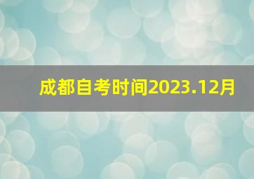 成都自考时间2023.12月