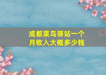 成都菜鸟驿站一个月收入大概多少钱