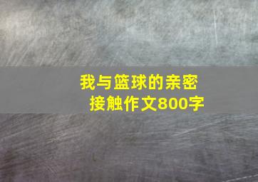 我与篮球的亲密接触作文800字