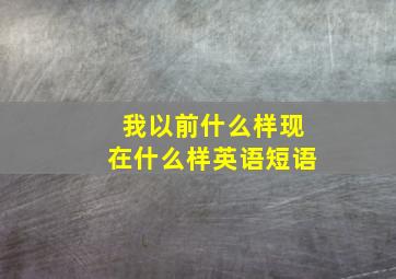 我以前什么样现在什么样英语短语