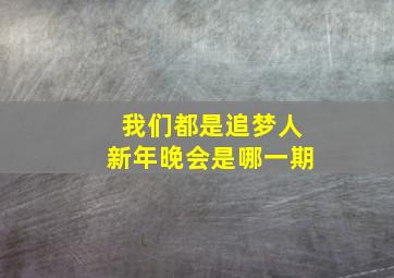 我们都是追梦人新年晚会是哪一期