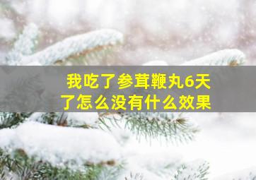 我吃了参茸鞭丸6天了怎么没有什么效果