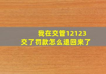 我在交管12123交了罚款怎么退回来了