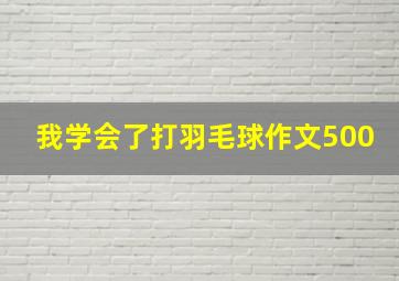 我学会了打羽毛球作文500