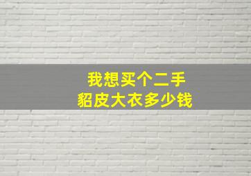 我想买个二手貂皮大衣多少钱