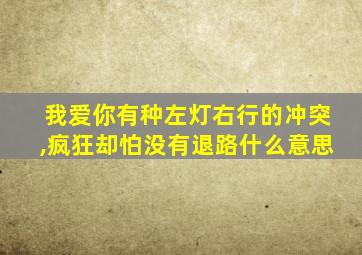 我爱你有种左灯右行的冲突,疯狂却怕没有退路什么意思