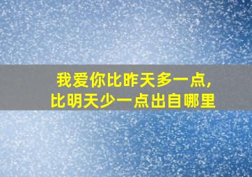 我爱你比昨天多一点,比明天少一点出自哪里