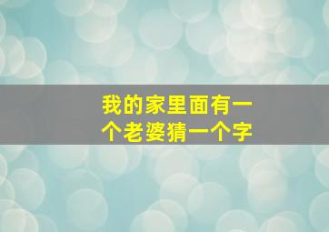 我的家里面有一个老婆猜一个字