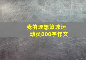 我的理想篮球运动员800字作文