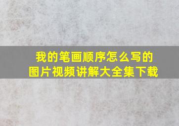 我的笔画顺序怎么写的图片视频讲解大全集下载