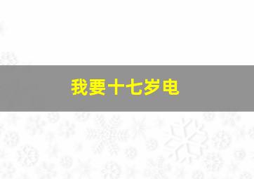 我要十七岁电