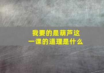 我要的是葫芦这一课的道理是什么