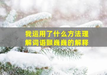 我运用了什么方法理解词语颤巍巍的解释