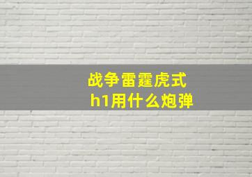 战争雷霆虎式h1用什么炮弹