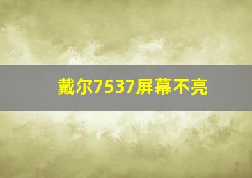 戴尔7537屏幕不亮