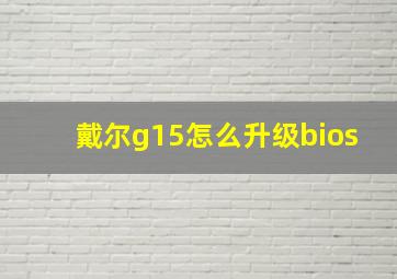 戴尔g15怎么升级bios