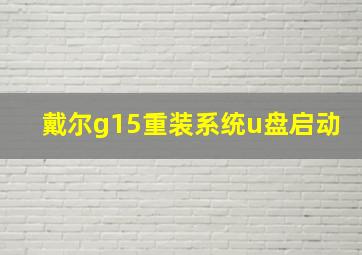 戴尔g15重装系统u盘启动