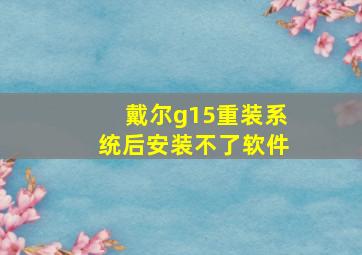 戴尔g15重装系统后安装不了软件