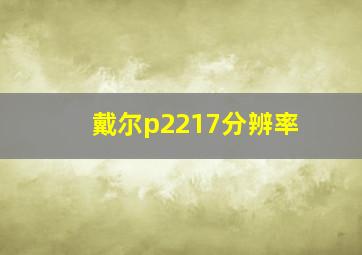 戴尔p2217分辨率