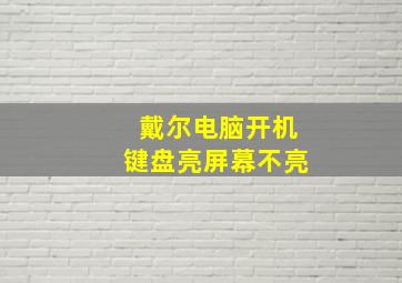 戴尔电脑开机键盘亮屏幕不亮