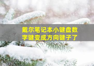 戴尔笔记本小键盘数字键变成方向键子了