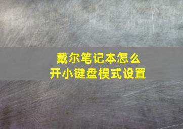 戴尔笔记本怎么开小键盘模式设置