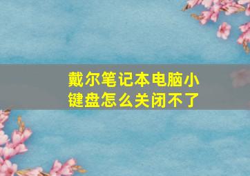 戴尔笔记本电脑小键盘怎么关闭不了