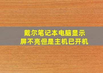 戴尔笔记本电脑显示屏不亮但是主机已开机