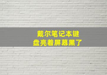 戴尔笔记本键盘亮着屏幕黑了