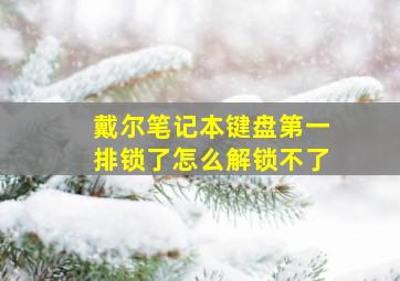 戴尔笔记本键盘第一排锁了怎么解锁不了