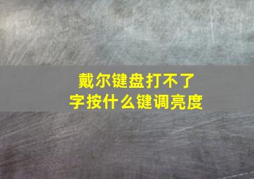 戴尔键盘打不了字按什么键调亮度