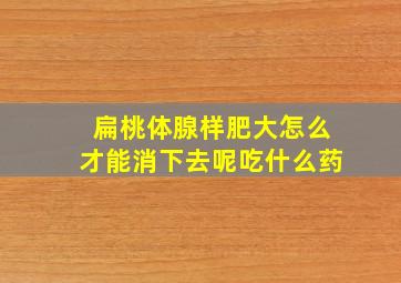 扁桃体腺样肥大怎么才能消下去呢吃什么药