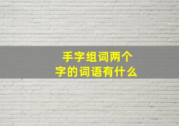 手字组词两个字的词语有什么